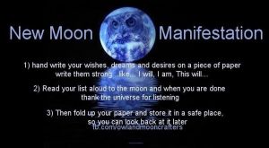 New Moon manifestions.